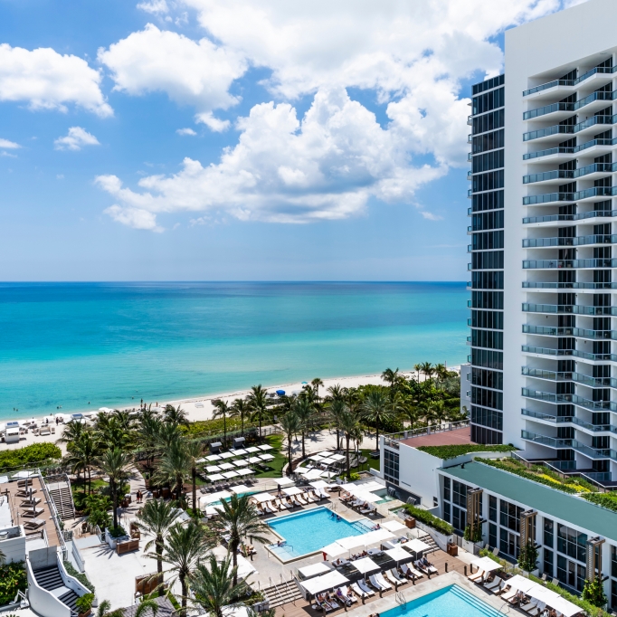 View of Beachfront Pool at Eden Roc Miami Beach